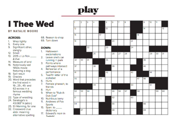 #39 saratoga living #39 The #39 I Do #39 Issue: Crossword Puzzle Answer Key