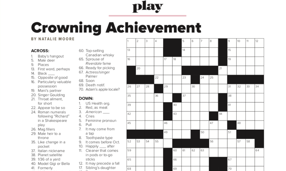 quot The Races quot : Crossword Puzzle Answer Key Saratoga Living
