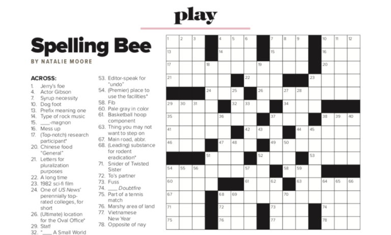 Best Of Everything: Crossword Puzzle Answer Key