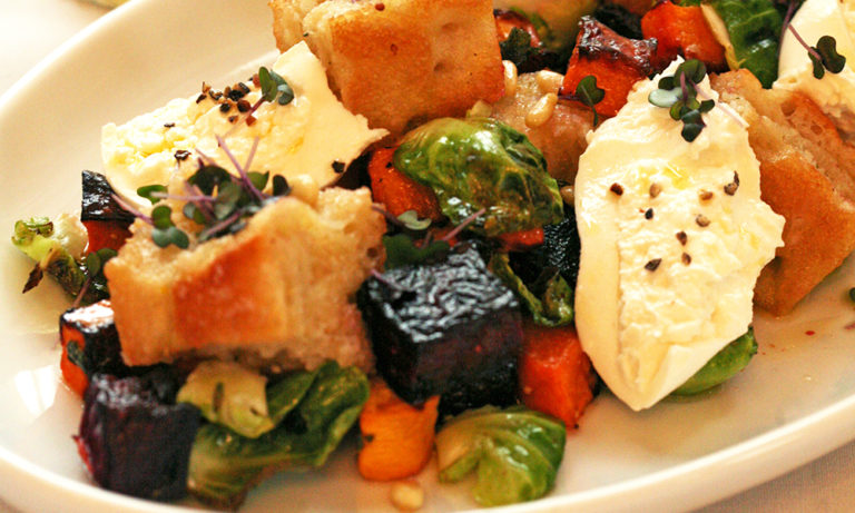 Saratoga Bite: Solevo Kitchen’s Winter Vegetable Panzanella With House-Made Focaccia And Vinaigrette