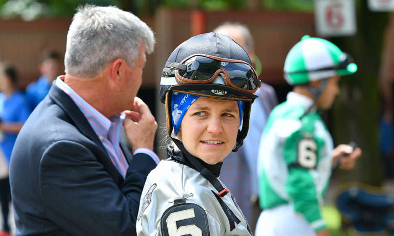 Female Jockey Ferrin Peterson Makes Saratoga Debut, Lands a Second-Place Finish