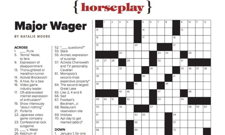 2022 “The Races!” Issue: Crossword Puzzle Answer Key